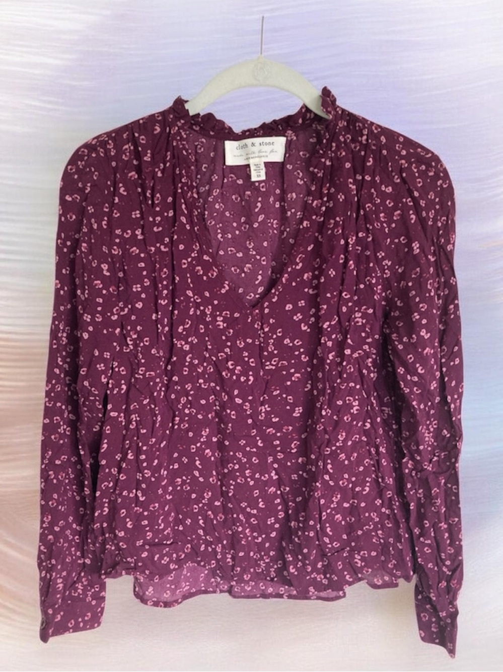Cloth & Stone Abstract Floral Print Tunic Top Sz XS Anthropologie